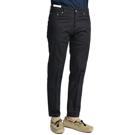 PT TORINO DENIM "REGGAE" リヨセル混コットン ストレッチテーパードパンツ ネイビー(0360) 31 | GUARDAROBA MILANO OFFICIAL STORE