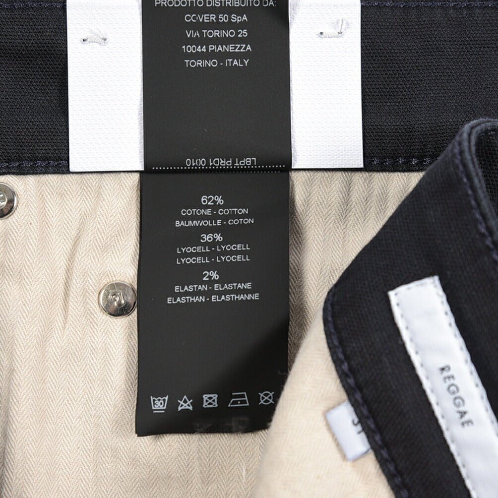 PT TORINO DENIM "REGGAE" リヨセル混コットン ストレッチテーパードパンツ ネイビー(0360) 31 | GUARDAROBA MILANO OFFICIAL STORE