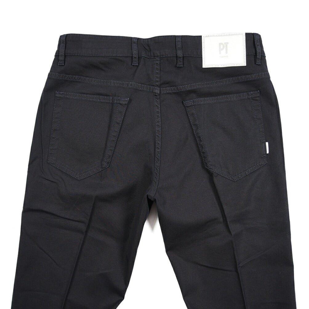 PT TORINO DENIM "REGGAE" リヨセル混コットン ストレッチテーパードパンツ ネイビー(0360) 31 | GUARDAROBA MILANO OFFICIAL STORE