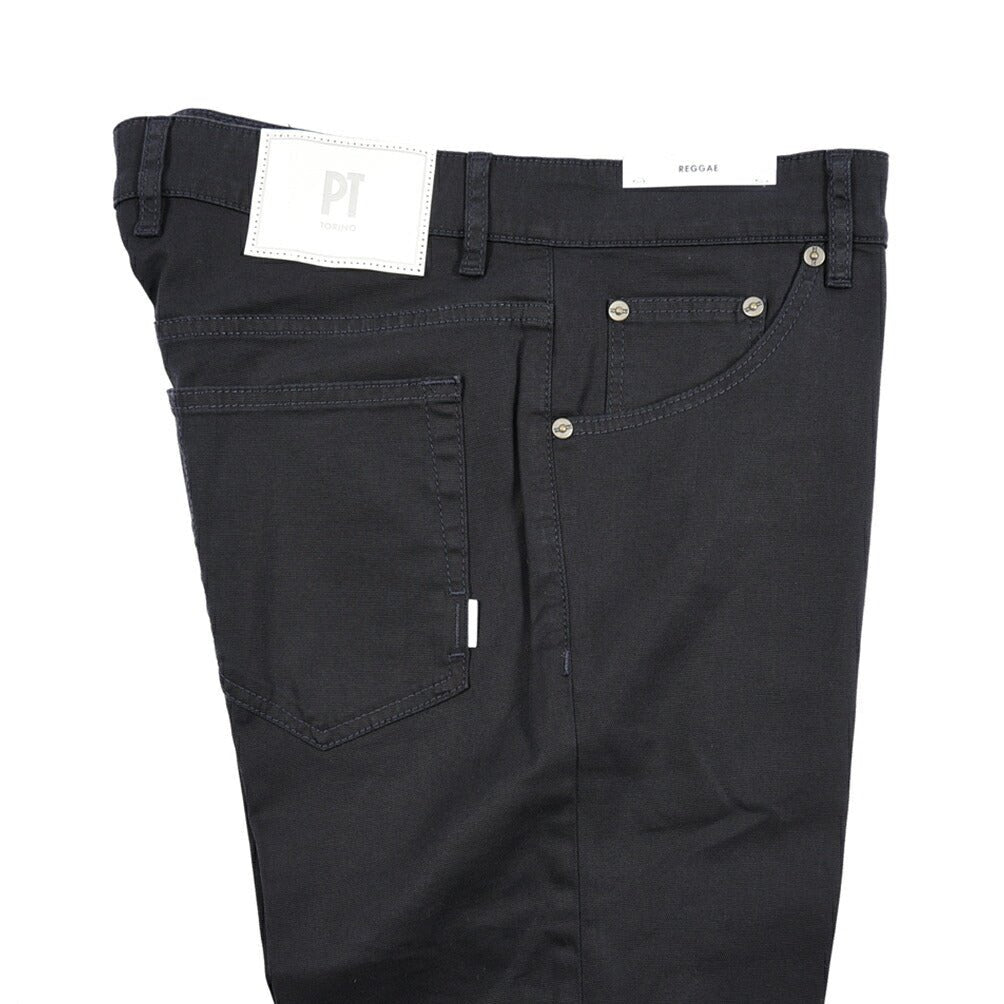 PT TORINO DENIM "REGGAE" リヨセル混コットン ストレッチテーパードパンツ ネイビー(0360) 31 | GUARDAROBA MILANO OFFICIAL STORE