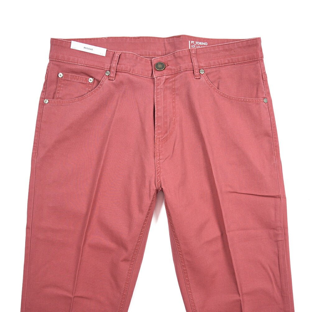 PT TORINO DENIM "REGGAE" リヨセル混コットンチノ ストレッチテーパードパンツ ピンク 34 | GUARDAROBA MILANO OFFICIAL STORE