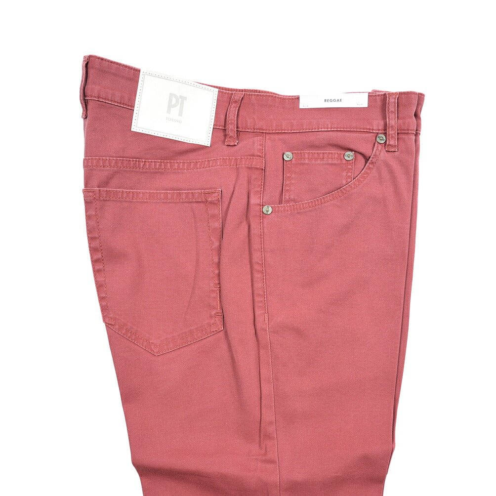 PT TORINO DENIM "REGGAE" リヨセル混コットンチノ ストレッチテーパードパンツ ピンク 34 | GUARDAROBA MILANO OFFICIAL STORE