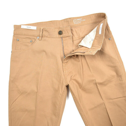 PT TORINO DENIM "REGGAE" リヨセル混コットンチノ ストレッチテーパードパンツ ライトブラウン 35 | GUARDAROBA MILANO OFFICIAL STORE