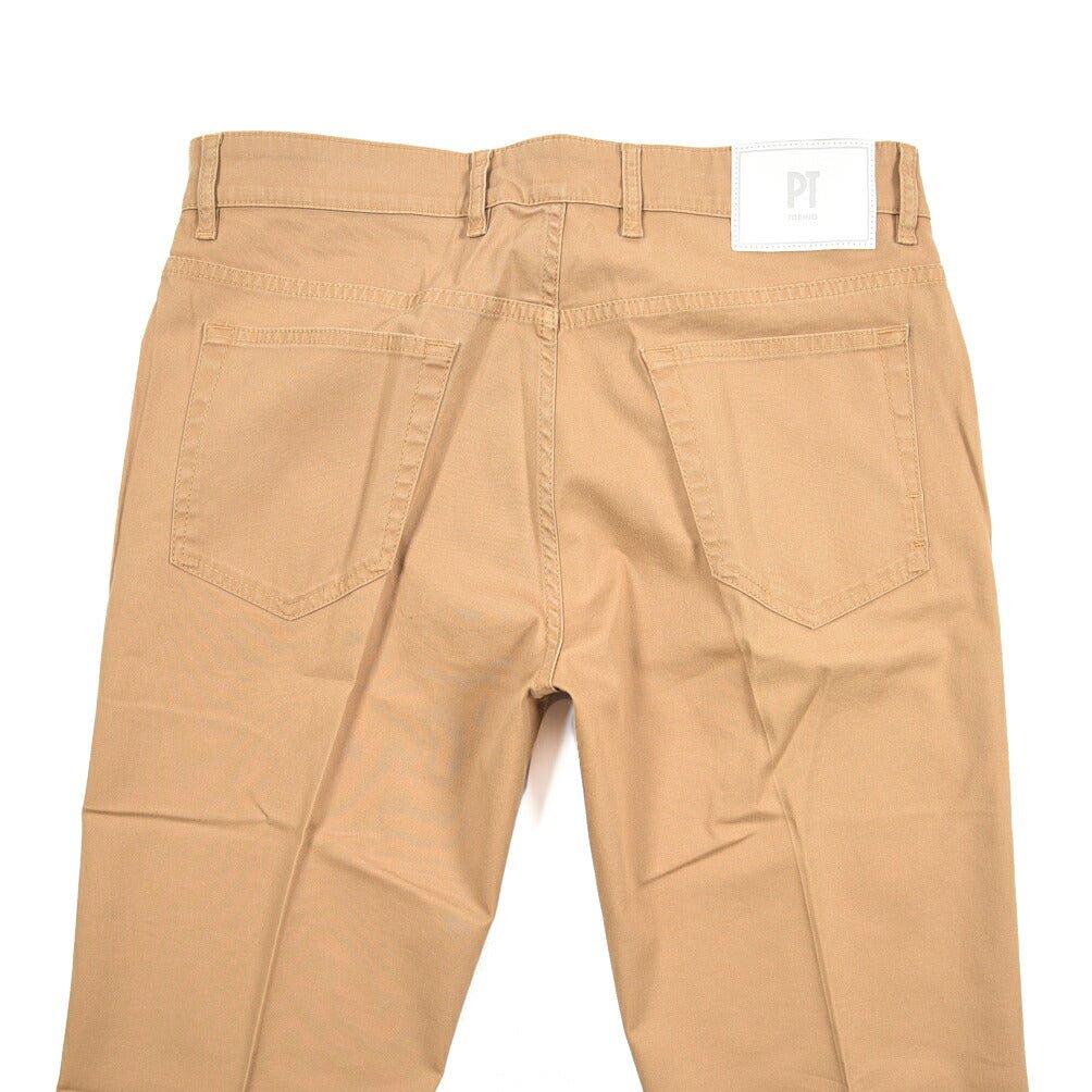 PT TORINO DENIM "REGGAE" リヨセル混コットンチノ ストレッチテーパードパンツ ライトブラウン 35 | GUARDAROBA MILANO OFFICIAL STORE