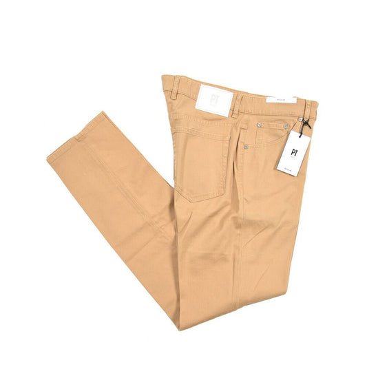 PT TORINO DENIM "REGGAE" リヨセル混コットンチノ ストレッチテーパードパンツ ライトブラウン 35 | GUARDAROBA MILANO OFFICIAL STORE