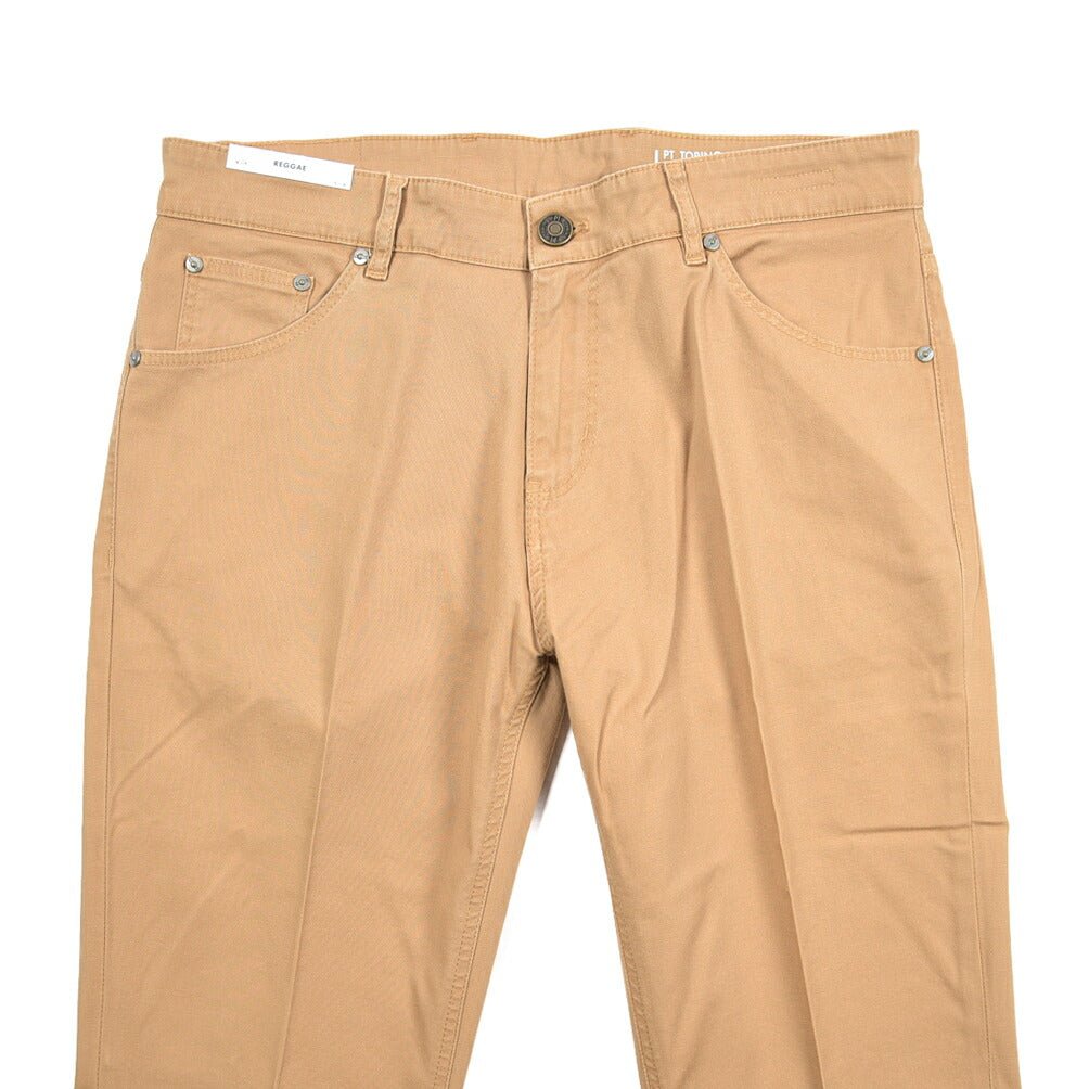 PT TORINO DENIM "REGGAE" リヨセル混コットンチノ ストレッチテーパードパンツ ライトブラウン 35 | GUARDAROBA MILANO OFFICIAL STORE