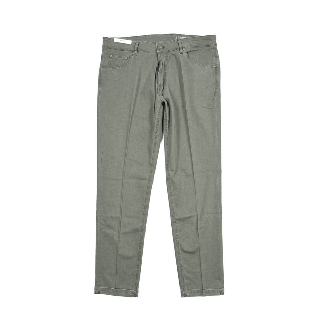 PT TORINO DENIM "REGGAE" リヨセル混コットンチノ ストレッチテーパードパンツ カーキグリーン 36 | GUARDAROBA MILANO OFFICIAL STORE
