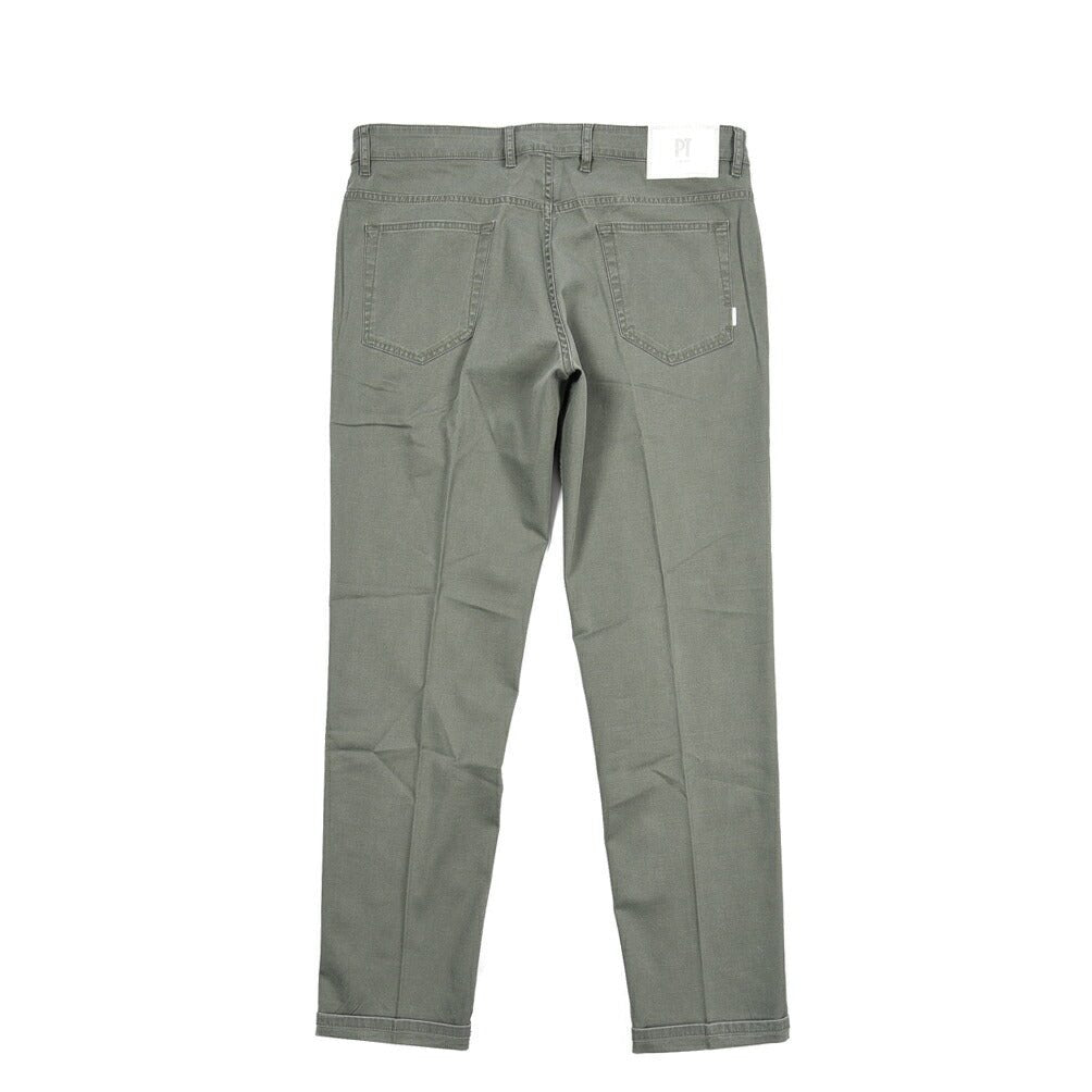 PT TORINO DENIM "REGGAE" リヨセル混コットンチノ ストレッチテーパードパンツ カーキグリーン 36 | GUARDAROBA MILANO OFFICIAL STORE