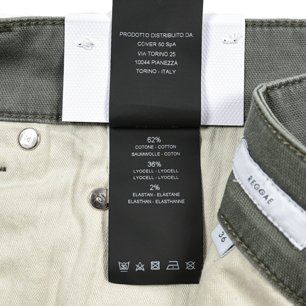PT TORINO DENIM "REGGAE" リヨセル混コットンチノ ストレッチテーパードパンツ カーキグリーン 36 | GUARDAROBA MILANO OFFICIAL STORE