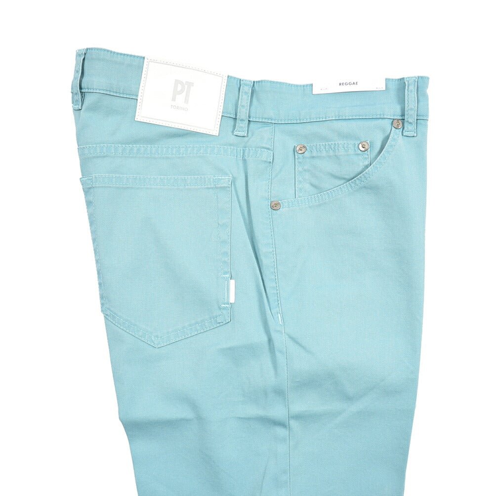PT TORINO DENIM "REGGAE" リヨセル混コットンチノ ストレッチテーパードパンツ ライトグリーン 34 | GUARDAROBA MILANO OFFICIAL STORE