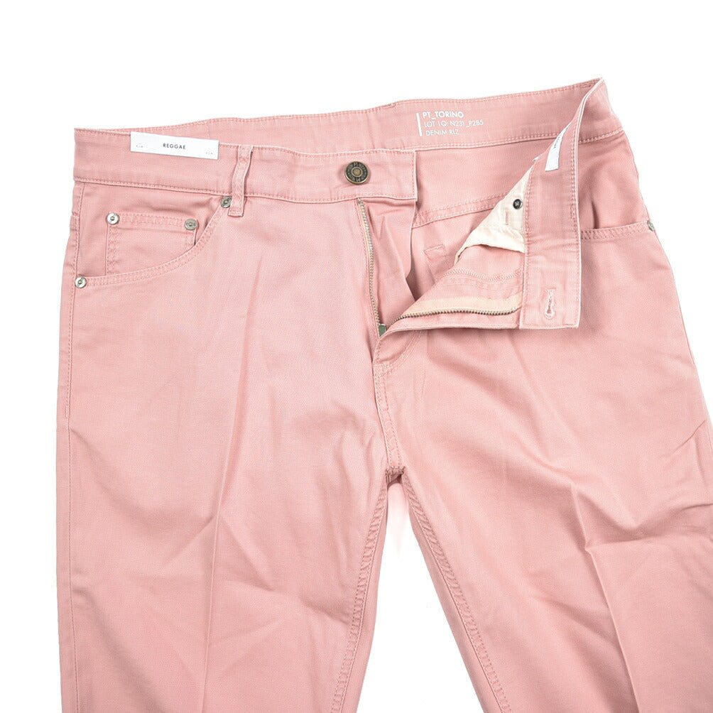PT TORINO DENIM "REGGAE" リヨセル混コットンチノ ストレッチテーパードパンツ ピンク 36 | GUARDAROBA MILANO OFFICIAL STORE