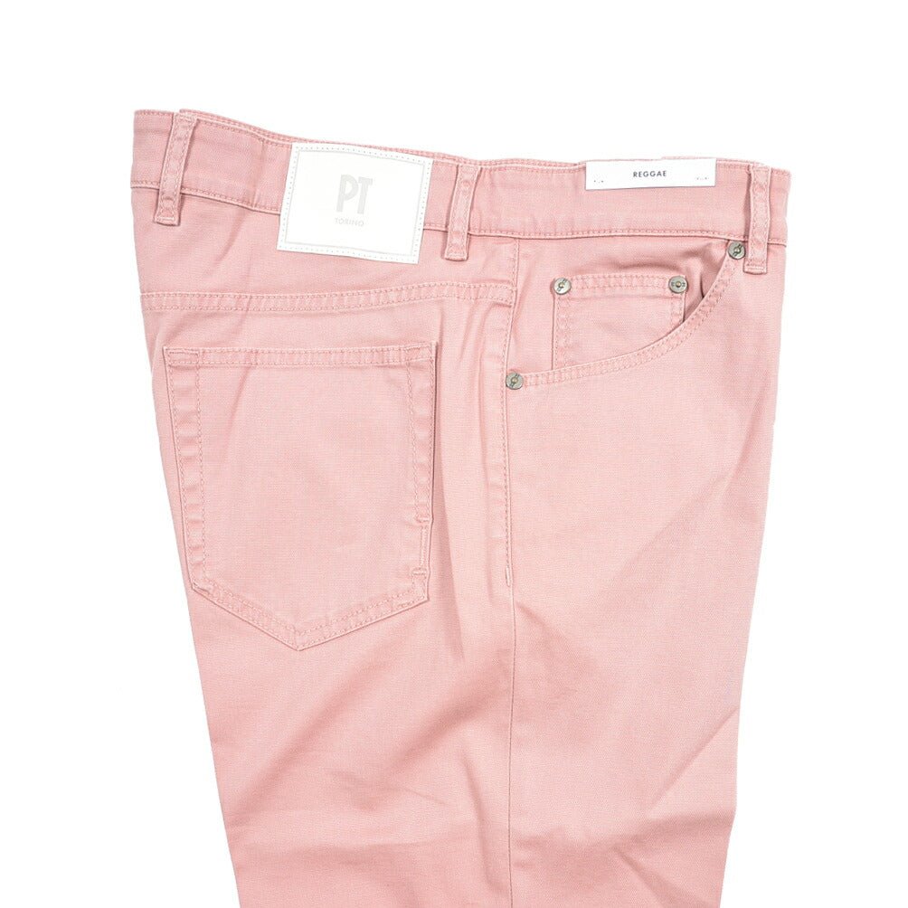 PT TORINO DENIM "REGGAE" リヨセル混コットンチノ ストレッチテーパードパンツ ピンク 36 | GUARDAROBA MILANO OFFICIAL STORE