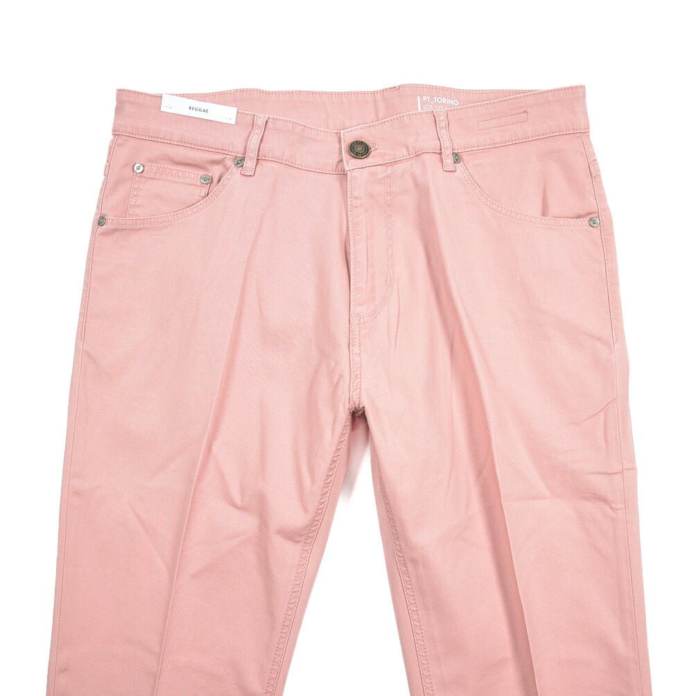 PT TORINO DENIM "REGGAE" リヨセル混コットンチノ ストレッチテーパードパンツ ピンク 36 | GUARDAROBA MILANO OFFICIAL STORE