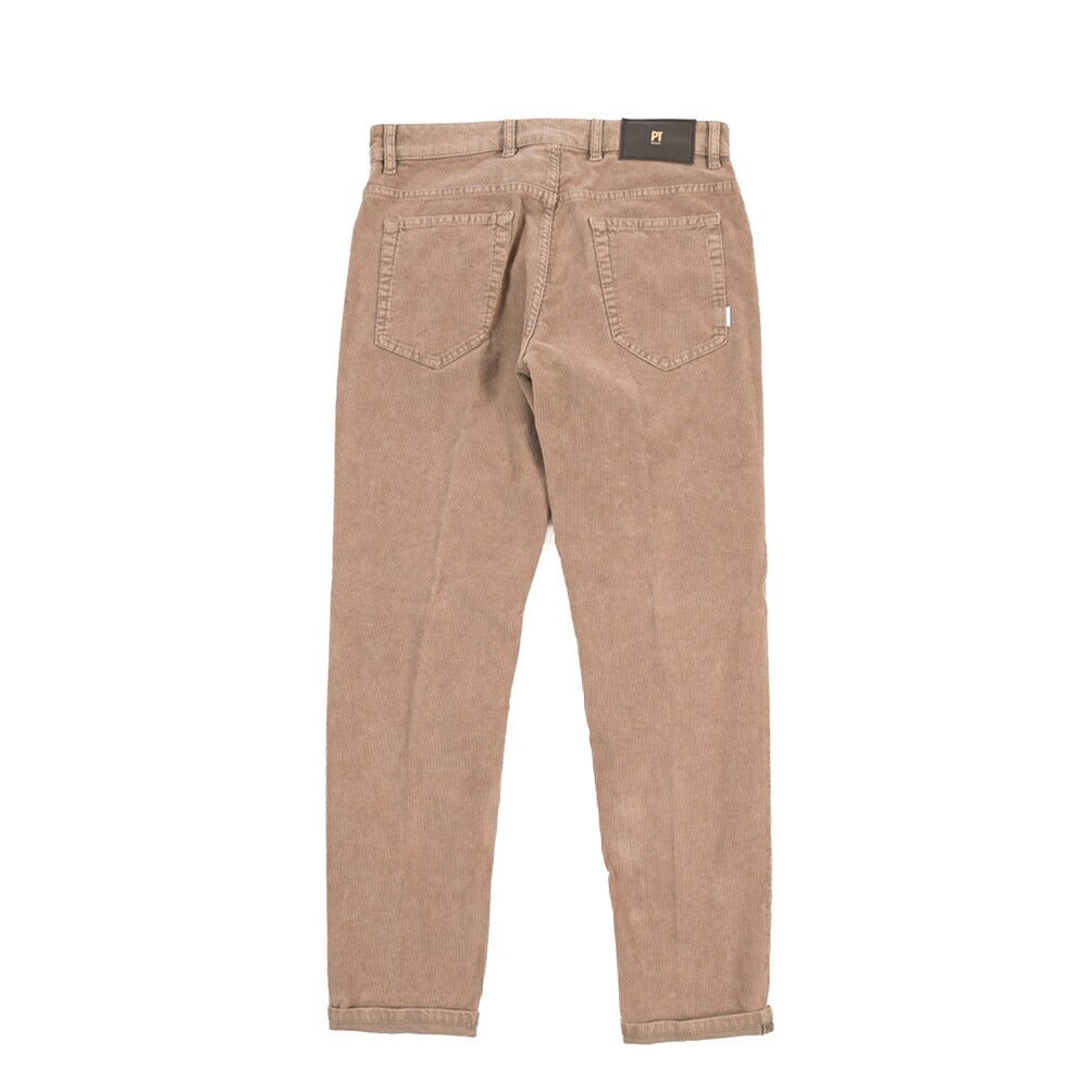 PT TORINO DENIM “REGGAE” ストレッチコットン 細畝コーデュロイテーパード パンツ ブラウン 30 | GUARDAROBA MILANO OFFICIAL STORE