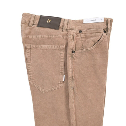PT TORINO DENIM “REGGAE” ストレッチコットン 細畝コーデュロイテーパード パンツ ブラウン 30 | GUARDAROBA MILANO OFFICIAL STORE
