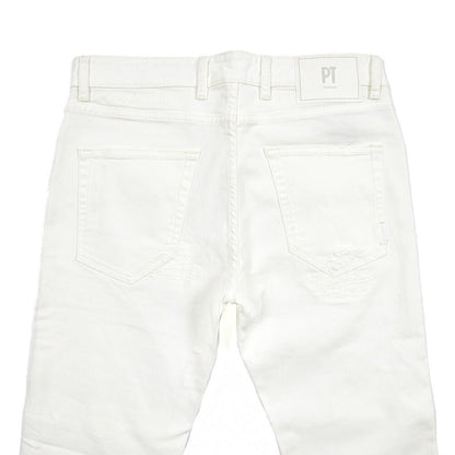 PT TORINO DENIM “ROCK” ストレッチデニム スキニージーンズ / ダメージ加工 ホワイト 30 | GUARDAROBA MILANO OFFICIAL STORE