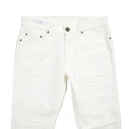 PT TORINO DENIM “ROCK” ストレッチデニム スキニージーンズ / ダメージ加工 ホワイト 30 | GUARDAROBA MILANO OFFICIAL STORE