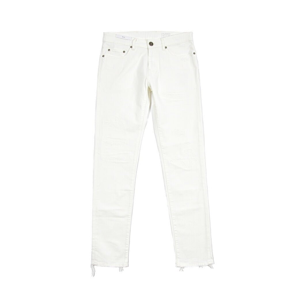PT TORINO DENIM “ROCK” ストレッチデニム スキニージーンズ / ダメージ加工 ホワイト 30 | GUARDAROBA MILANO OFFICIAL STORE