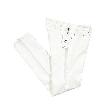 PT TORINO DENIM “ROCK” ストレッチデニム スキニージーンズ / ダメージ加工 ホワイト 30 | GUARDAROBA MILANO OFFICIAL STORE