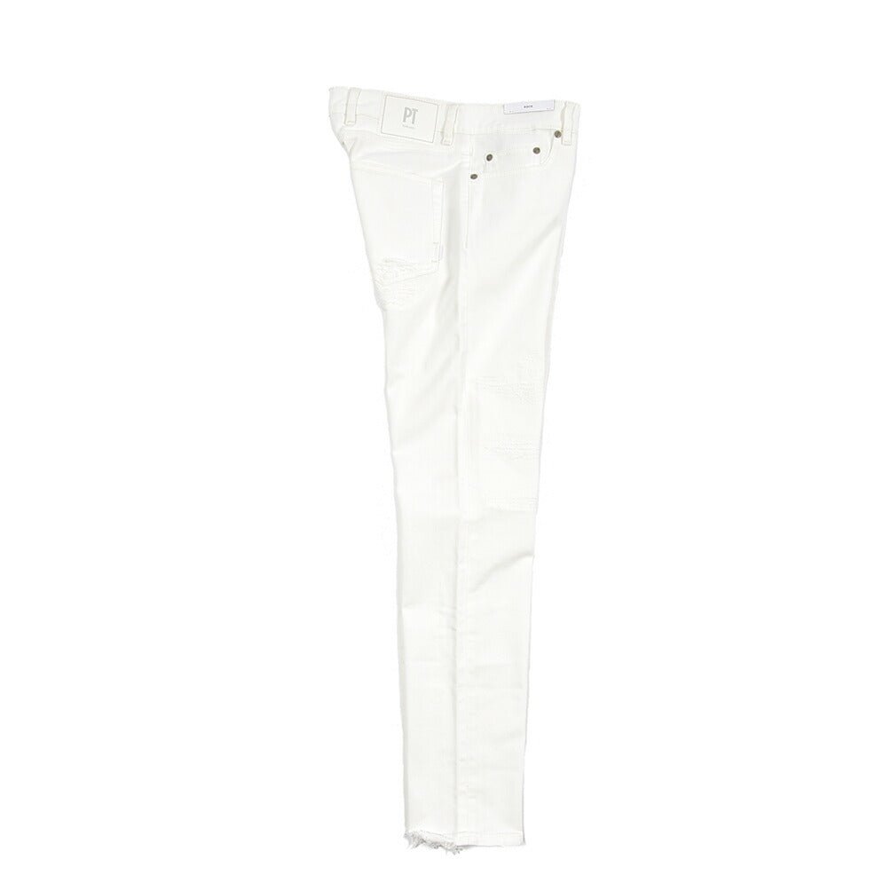 PT TORINO DENIM “ROCK” ストレッチデニム スキニージーンズ / ダメージ加工 ホワイト 30 | GUARDAROBA MILANO OFFICIAL STORE