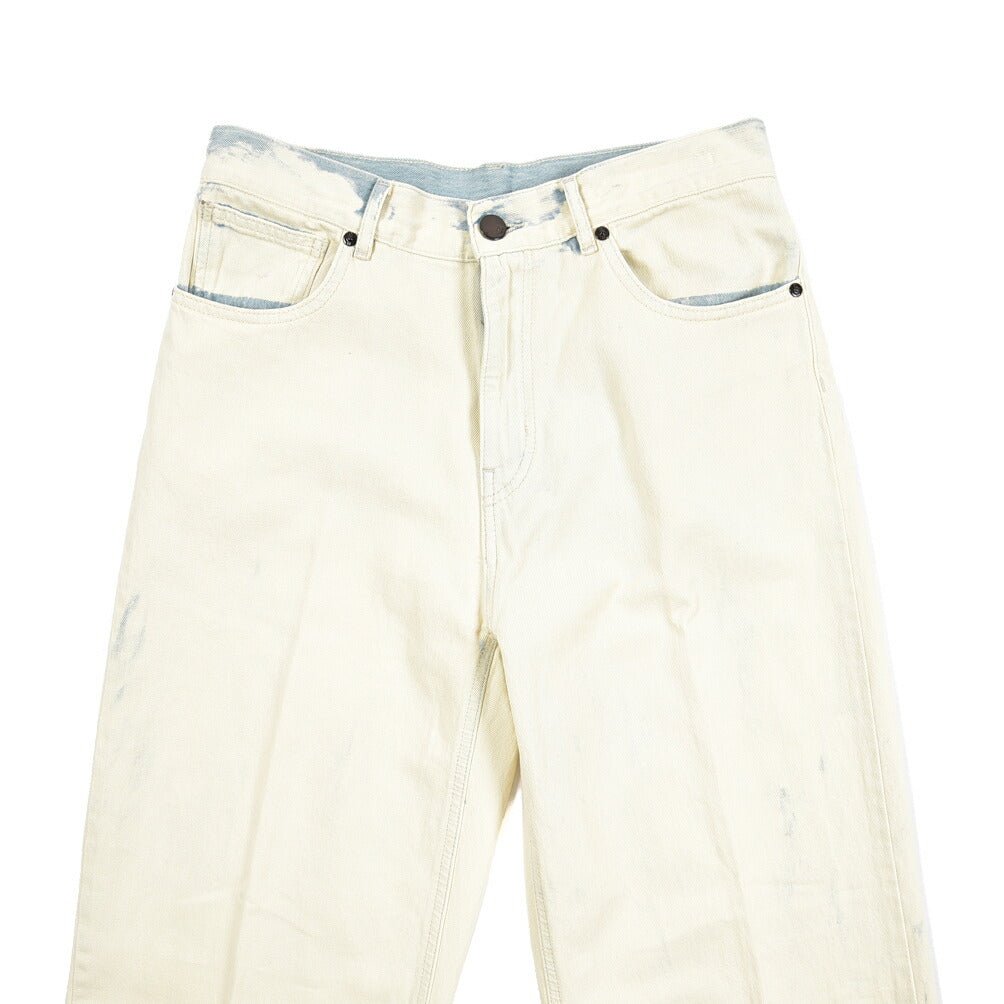 PT TORINO DENIM / "SKATER" コットン100%デニム ワイドシルエットジーンズ / ペイント加工 オフホワイト 26 | GUARDAROBA MILANO OFFICIAL STORE