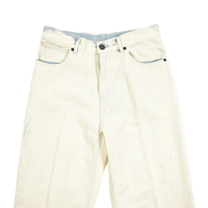 PT TORINO DENIM / "SKATER" コットン100%デニム ワイドシルエットジーンズ / ペイント加工 オフホワイト 26 | GUARDAROBA MILANO OFFICIAL STORE