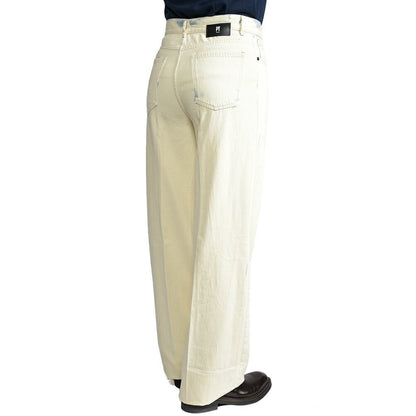 PT TORINO DENIM / "SKATER" コットン100%デニム ワイドシルエットジーンズ / ペイント加工 オフホワイト 26 | GUARDAROBA MILANO OFFICIAL STORE