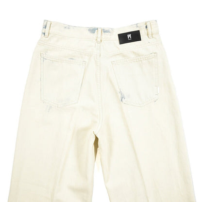 PT TORINO DENIM / "SKATER" コットン100%デニム ワイドシルエットジーンズ / ペイント加工 オフホワイト 26 | GUARDAROBA MILANO OFFICIAL STORE
