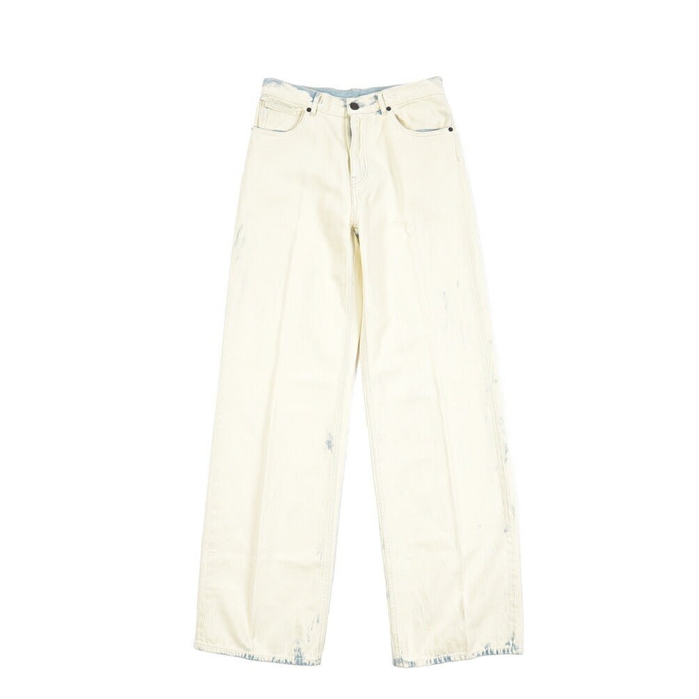 PT TORINO DENIM / "SKATER" コットン100%デニム ワイドシルエットジーンズ / ペイント加工 オフホワイト 26 | GUARDAROBA MILANO OFFICIAL STORE