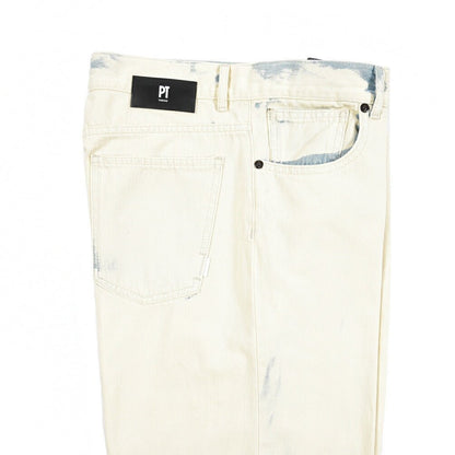 PT TORINO DENIM / "SKATER" コットン100%デニム ワイドシルエットジーンズ / ペイント加工 オフホワイト 26 | GUARDAROBA MILANO OFFICIAL STORE