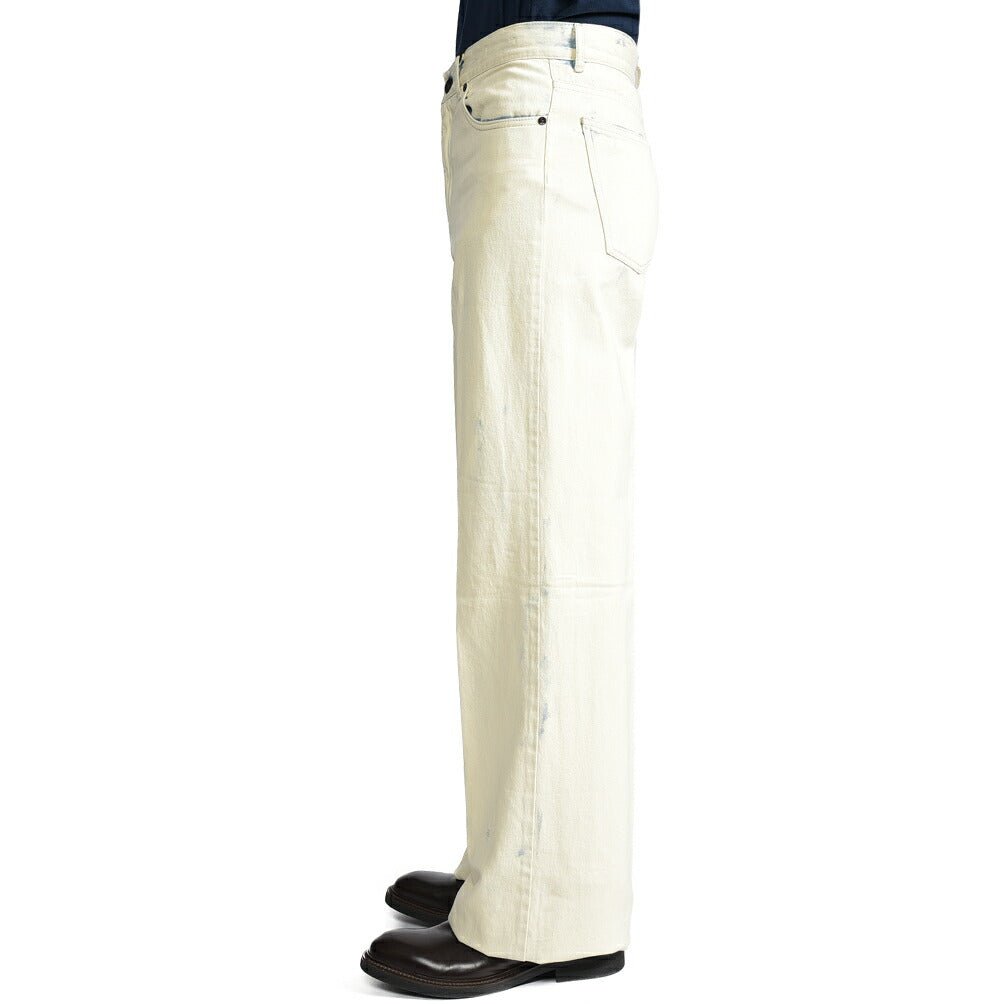 PT TORINO DENIM / "SKATER" コットン100%デニム ワイドシルエットジーンズ / ペイント加工 オフホワイト 26 | GUARDAROBA MILANO OFFICIAL STORE