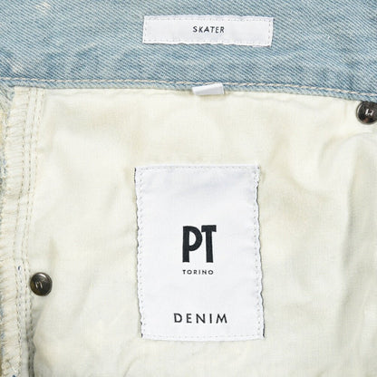 PT TORINO DENIM / "SKATER" コットン100%デニム ワイドシルエットジーンズ / ペイント加工 オフホワイト 26 | GUARDAROBA MILANO OFFICIAL STORE
