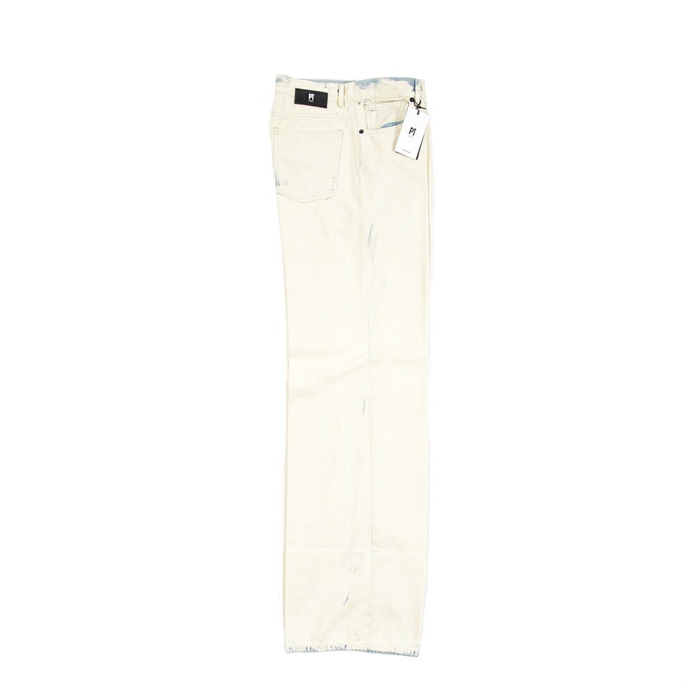 PT TORINO DENIM / "SKATER" コットン100%デニム ワイドシルエットジーンズ / ペイント加工 オフホワイト 26 | GUARDAROBA MILANO OFFICIAL STORE