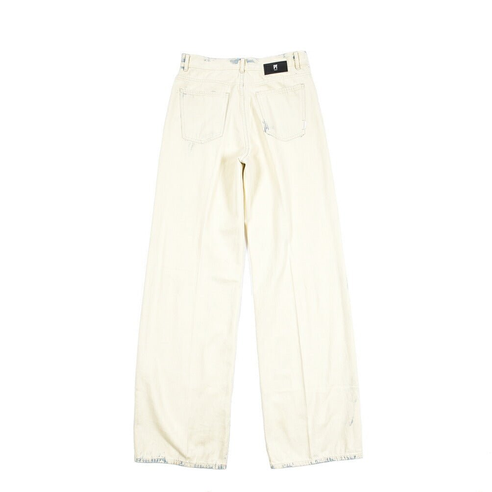 PT TORINO DENIM / "SKATER" コットン100%デニム ワイドシルエットジーンズ / ペイント加工 オフホワイト 26 | GUARDAROBA MILANO OFFICIAL STORE