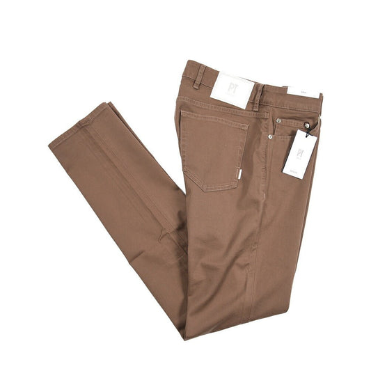 PT TORINO DENIM "SOUL" リヨセル混コットン ストレッチスリムパンツ ブラウン 31 | GUARDAROBA MILANO OFFICIAL STORE