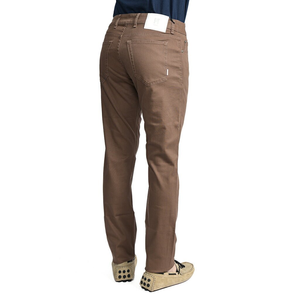 PT TORINO DENIM "SOUL" リヨセル混コットン ストレッチスリムパンツ ブラウン 31 | GUARDAROBA MILANO OFFICIAL STORE