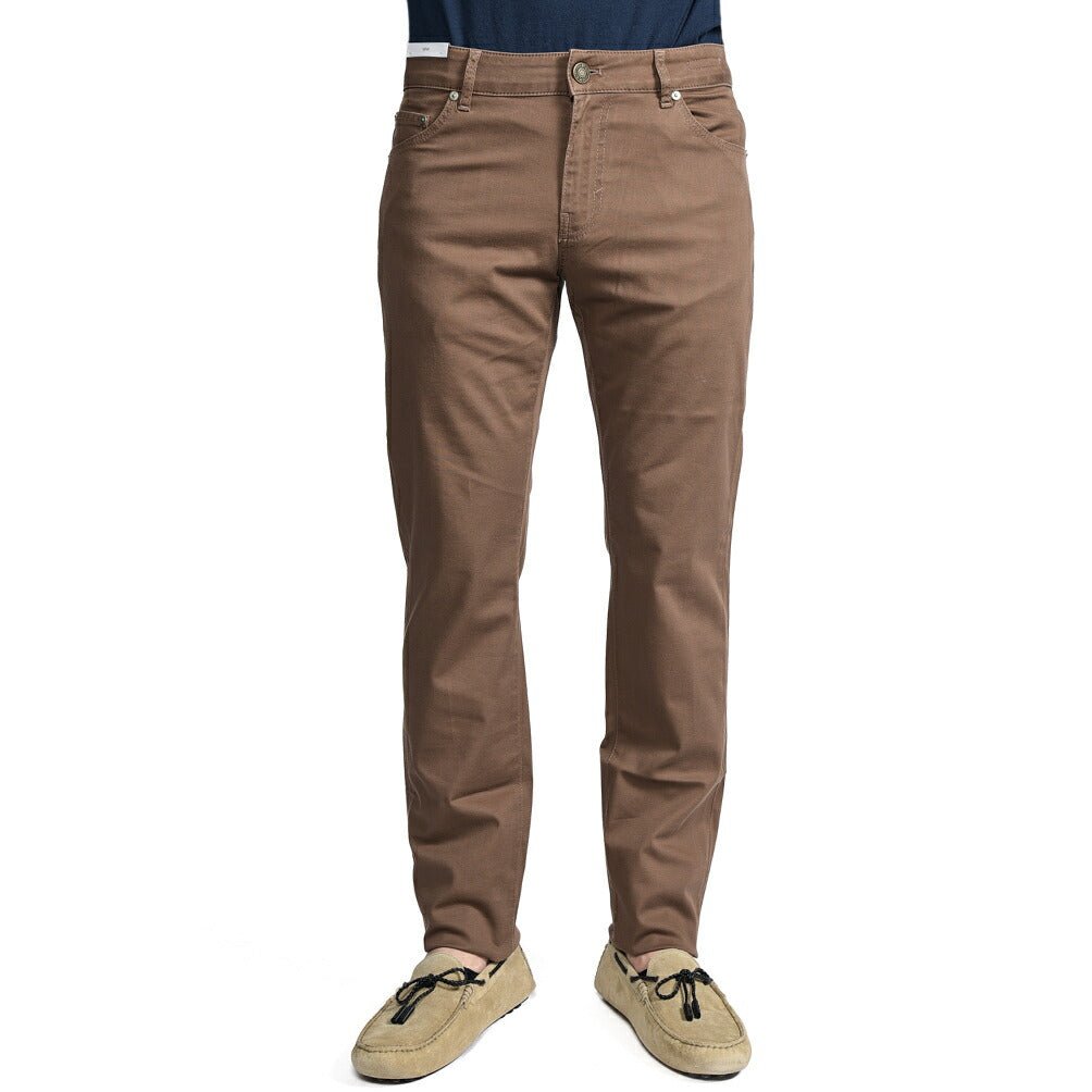 PT TORINO DENIM "SOUL" リヨセル混コットン ストレッチスリムパンツ ブラウン 31 | GUARDAROBA MILANO OFFICIAL STORE