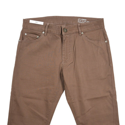 PT TORINO DENIM "SOUL" リヨセル混コットン ストレッチスリムパンツ ブラウン 31 | GUARDAROBA MILANO OFFICIAL STORE