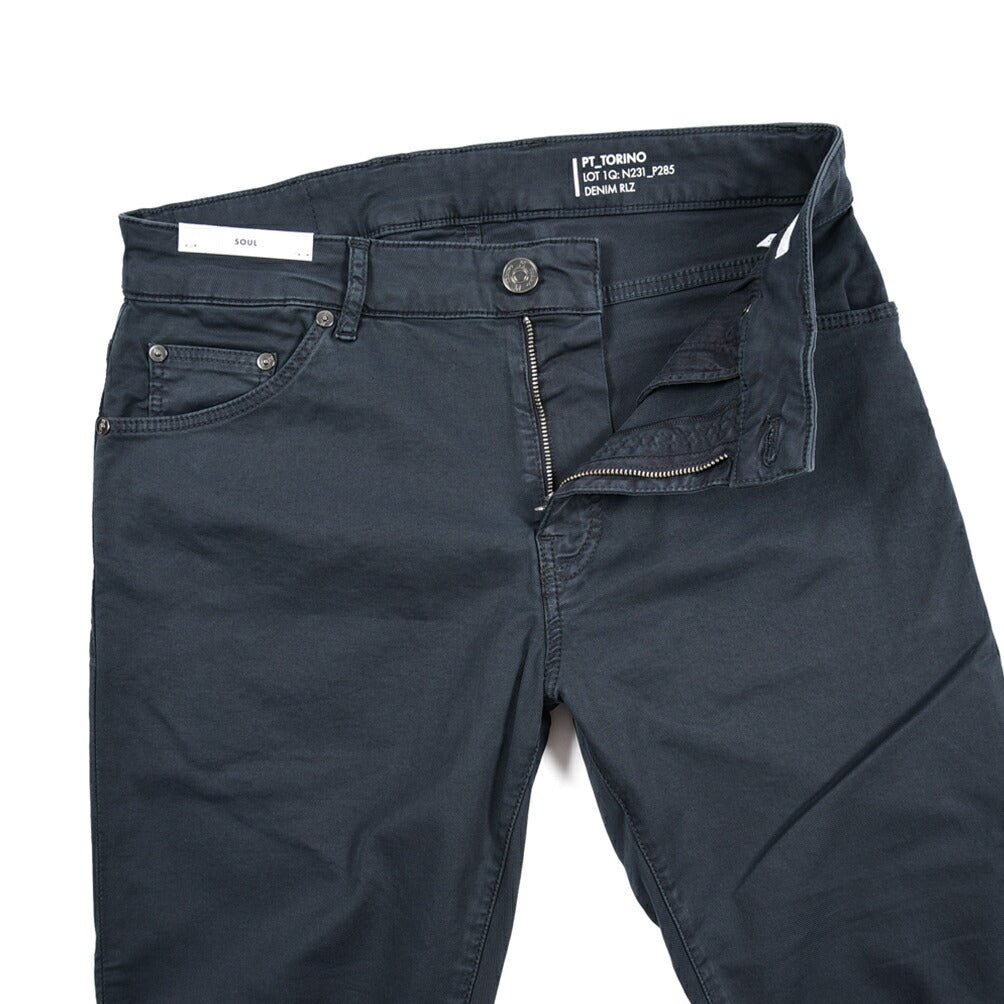 PT TORINO DENIM "SOUL" リヨセル混コットン ストレッチスリムパンツ ネイビー(Y380) 29 | GUARDAROBA MILANO OFFICIAL STORE