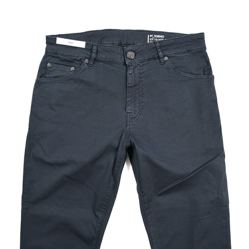PT TORINO DENIM "SOUL" リヨセル混コットン ストレッチスリムパンツ ネイビー(Y380) 29 | GUARDAROBA MILANO OFFICIAL STORE