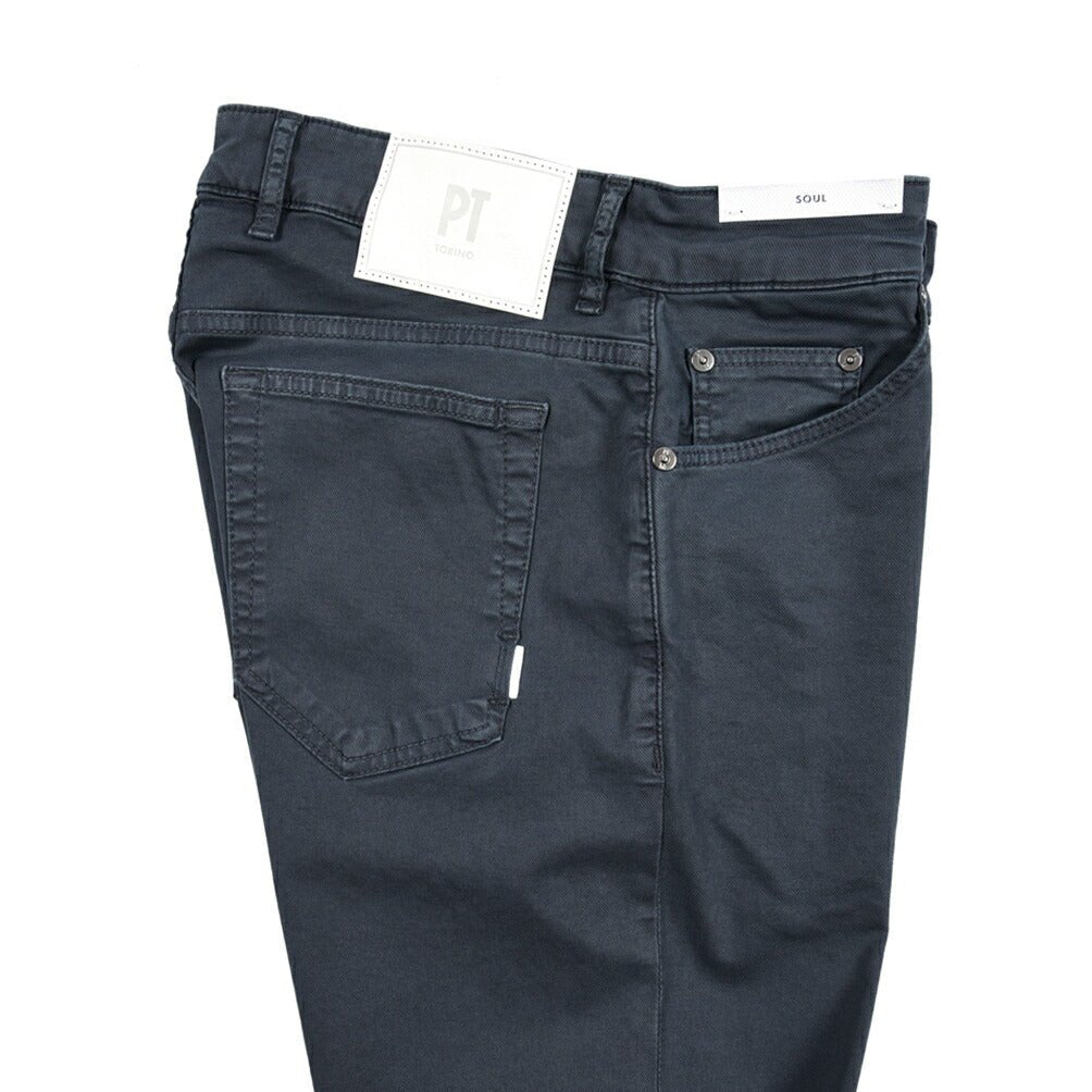 PT TORINO DENIM "SOUL" リヨセル混コットン ストレッチスリムパンツ ネイビー(Y380) 29 | GUARDAROBA MILANO OFFICIAL STORE
