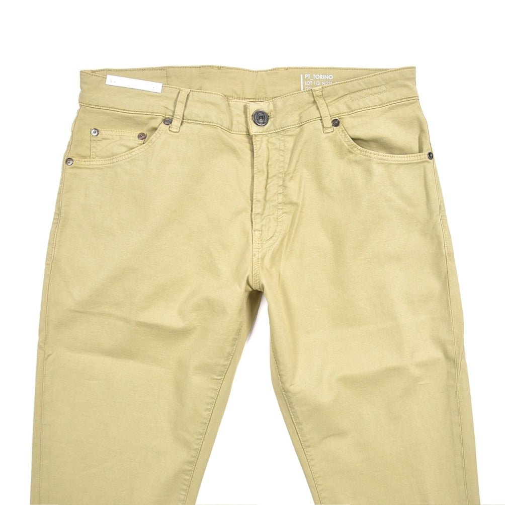 PT TORINO DENIM "SOUL" リヨセル混コットンチノ スリムフィットパンツ ベージュ 35 | GUARDAROBA MILANO OFFICIAL STORE