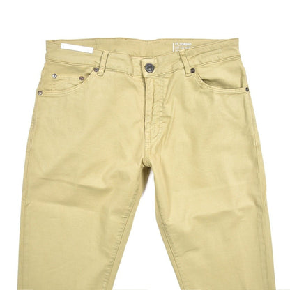PT TORINO DENIM "SOUL" リヨセル混コットンチノ スリムフィットパンツ ベージュ 35 | GUARDAROBA MILANO OFFICIAL STORE
