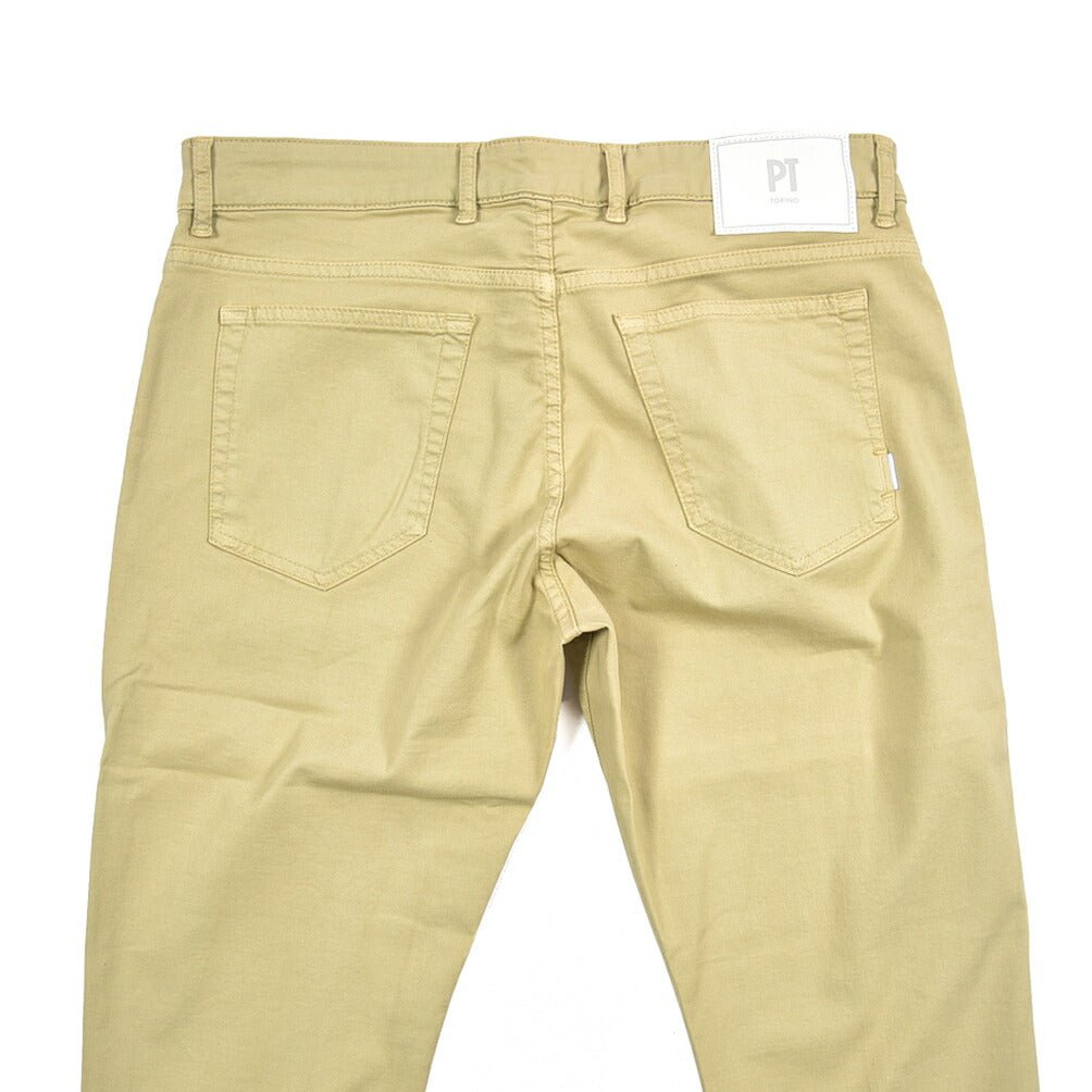 PT TORINO DENIM "SOUL" リヨセル混コットンチノ スリムフィットパンツ ベージュ 35 | GUARDAROBA MILANO OFFICIAL STORE
