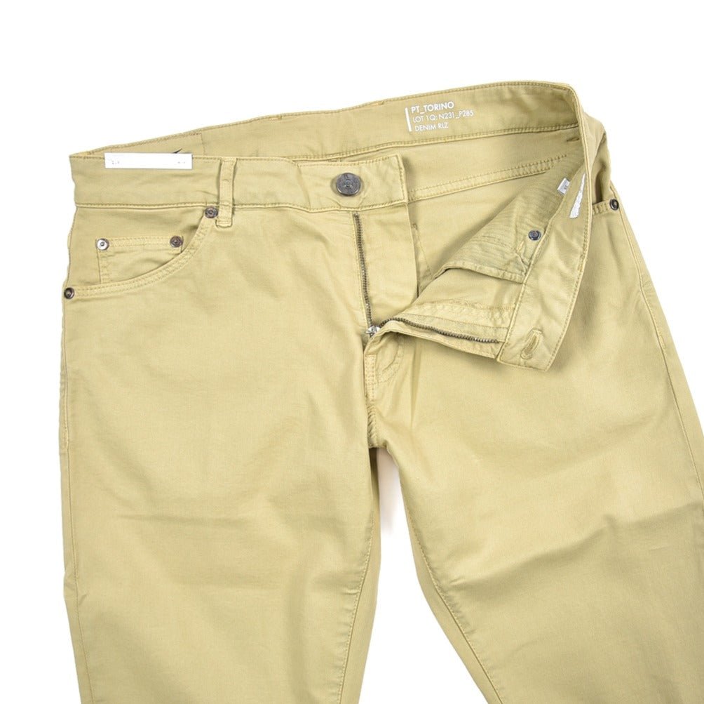 PT TORINO DENIM "SOUL" リヨセル混コットンチノ スリムフィットパンツ ベージュ 35 | GUARDAROBA MILANO OFFICIAL STORE