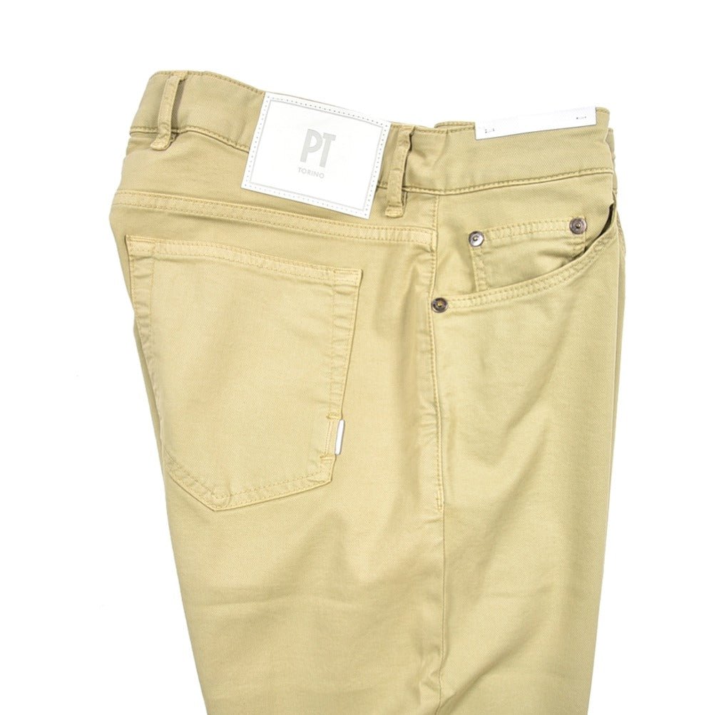 PT TORINO DENIM "SOUL" リヨセル混コットンチノ スリムフィットパンツ ベージュ 35 | GUARDAROBA MILANO OFFICIAL STORE