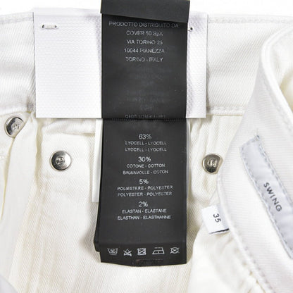 PT TORINO DENIM “SWING” リヨセル混コットン ストレッチカラーパンツ ホワイト 35 | GUARDAROBA MILANO OFFICIAL STORE