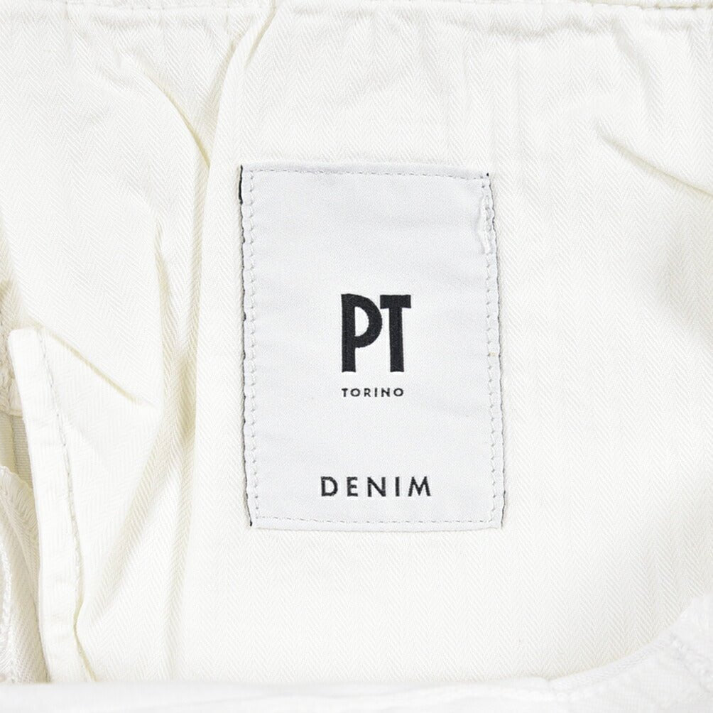 PT TORINO DENIM “SWING” リヨセル混コットン ストレッチカラーパンツ ホワイト 35 | GUARDAROBA MILANO OFFICIAL STORE