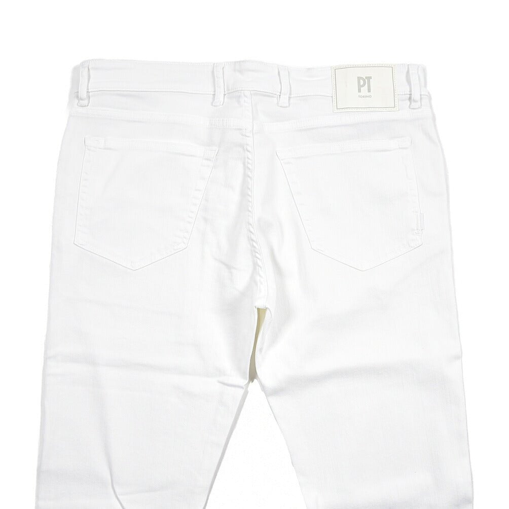 PT TORINO DENIM “SWING” リヨセル混コットン ストレッチカラーパンツ ホワイト 35 | GUARDAROBA MILANO OFFICIAL STORE