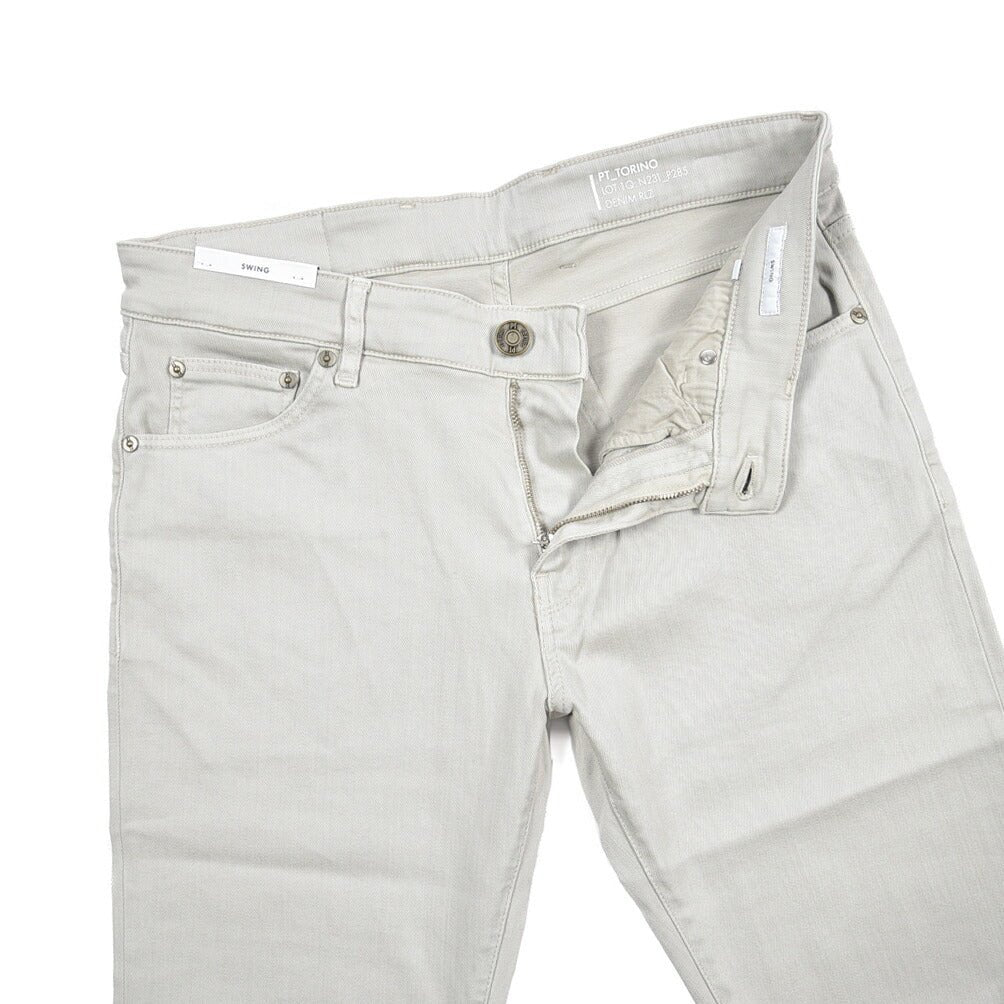 PT TORINO DENIM “SWING” リヨセル混コットン ストレッチカラーパンツ ライトグレー 31 | GUARDAROBA MILANO OFFICIAL STORE
